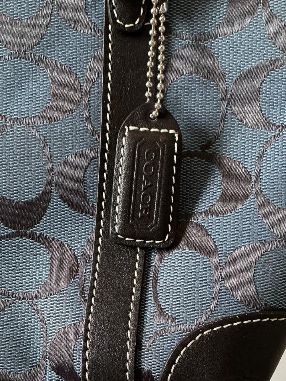 VINTAGE Y2K Coach Hampton Mini Signature Tote Blue Canvas 6043 (Oct 2002)